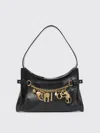 Chloé Leather Shoulder Bag Adorned With Charms In Black
