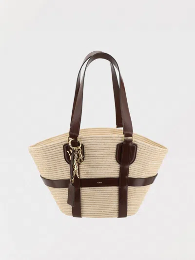 Chloé Kerala 25 Raffia Shoulder Bag In Brown