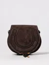Chloé Marcie Crossbody Bag In Calfskin Suede In Brown