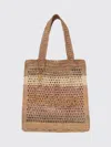 Chloé Chloe Embroidered Raffia Small Summer Banana Shopping Bag In Brown