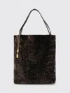 Chloé Chloe Women Dark Brown Shearling Large Chloã¨ Spin Shopping Bag In Brown