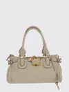 Chloé Padlock Studded Shoulder Bag In White