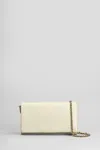 Chloé Beige Flap Wallet With Gold Zip Chain In Beige