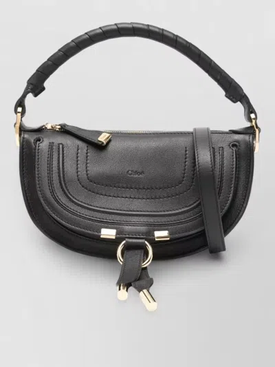 Chloé Shoulder Bag Top Handle Detachable Strap In Black