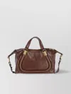 Chloé Shoulder Bag With Adjustable Strap And Dual Handles In Brown
