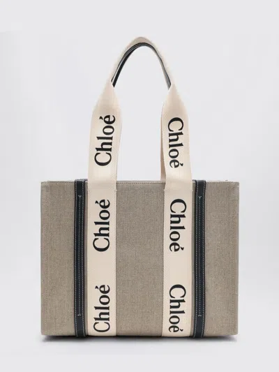 Chloé Woody Large Tote Bag In Brown