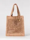 Chloé Chloe Women Antiqued Pink Raffia Estate Banana Shopping Bag In Neutral