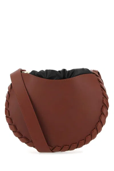 Chloé Chloe Brick Leather Small Mate Crossbody Bag In Brown