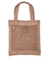 Chloé Summer Banana Embellished Crocheted Embroidered Faux Raffia Tote