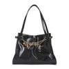Chloé Leather Shoulder Bag Adorned With Charms In Black