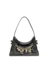 Chloé Leather Shoulder Bag Adorned With Charms In Black