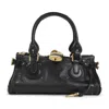 Chloé Structured Shoulder Bag With Padlock And Studs In Black