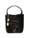 Chloé Small Spin Genuine Shearling Tote In Brown