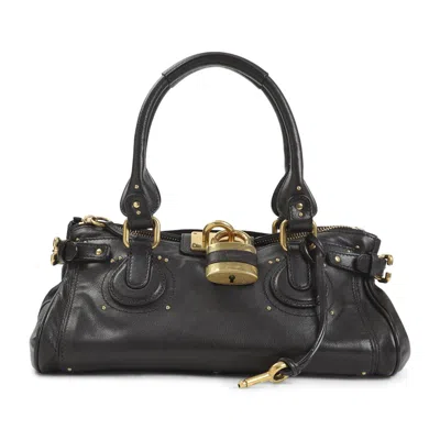 Chloé Dark Brown Paddington Shoulder Bag In Black