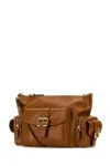 Chloé Structured Brown Clay Calfskin Crossbody Bag With Golden Details In Brown