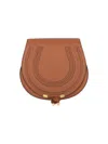 Chloé Womens Clay Brown Marcie Small Leather Saddle Bag