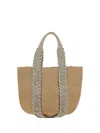Chloé Large Woody Raffia Tote Bag In Brown
