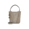 Chloé Motty Grey Suede Calf Leather Spin Shoulder Bag In Gray