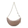 Chloé Crescent-shaped Shoulder Bag In Soft Suede Calf Leather In Neutral