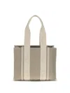 Chloé Refined Linen Tote Bag With Leather Extensions In Neutral