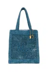 Chloé Teal Green Raffia Summer Banana Shoulder Bag In Stormy Sea