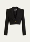 Chloé Shrunken Wool Crepe Cropped Blazer In Black