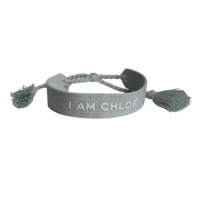 Chloé Chloe Sign Fabric Green Bracelet Limited Editon In Gray