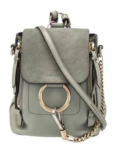 Pre-owned Chloé Signature Backpack In Blue