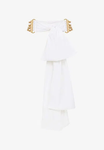 Chloé Signature Bow Chain Belt In White