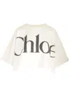Chloé Logo Print Cropped T-shirt In White