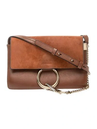 Pre-owned Chloé Signature Faye Medium In Brown