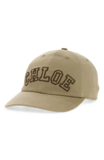 Chloé Signature Logo Embroidered Adjustable Baseball Cap In Brown