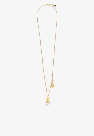 Chloé Signature Prism Necklace In Brass In Gold