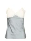Chloé Silk An Lace Tank Top Tops Light Blue In Light Blue