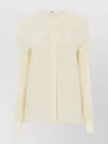 Chloé Lace-trimmed Organic Silk Crepe De Chine Blouse In Neutral