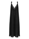 Chloé Lace-trimmed Organic Silk Charmeuse Maxi Dress In Black