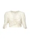 Chloé Jacquard Silk-blend Muslin Crop Top In White