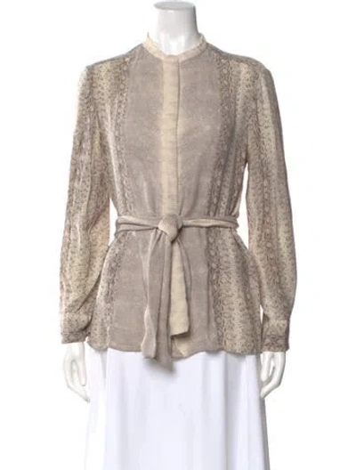 Pre-owned Chloé Silk Animal Print Blouse In Neutral