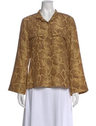 Pre-owned Chloé Silk Animal Print Blouse In Neutral