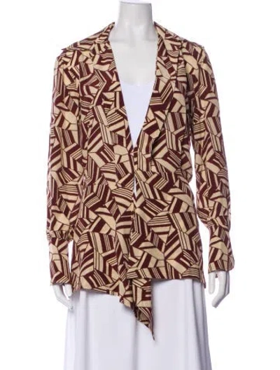 Pre-owned Chloé Silk Animal Print Jacket In Neutral