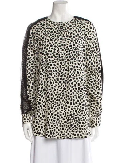 Pre-owned Chloé Silk Animal Print Tunic In Neutral