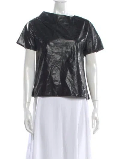 Pre-owned Chloé Silk Asymmetrical Top In Black