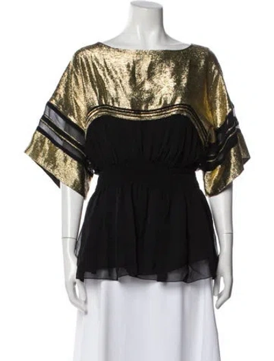 Pre-owned Chloé Silk Bateau Neckline Blouse In Multi