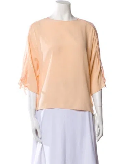 Pre-owned Chloé Silk Bateau Neckline Blouse In Orange
