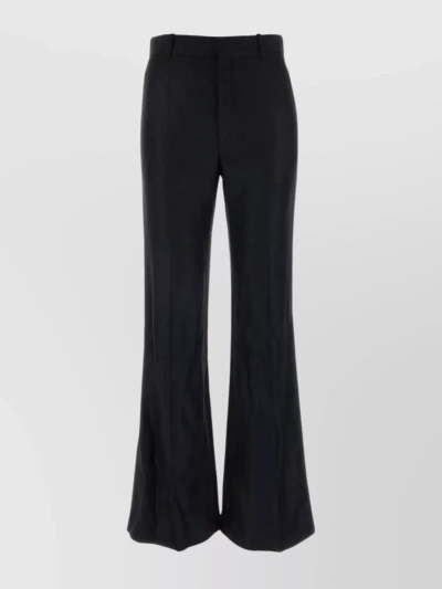 Chloé Silk Blend Flared Trousers In Blue