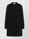 Chloé Silk Blend Ruffled Dress Long Sleeves In Black