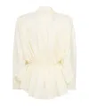 Chloé White Solid Notched Lapel Top In White