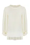 Chloé Silk Crepe De Chine Blouse In Ivory