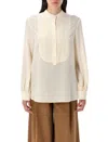 Chloé Buttoned Cuffs Long Sleeves Pleated Back Detail In Neutral
