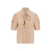 Chloé Pleated Yoke Silk Blouse In Multicolor